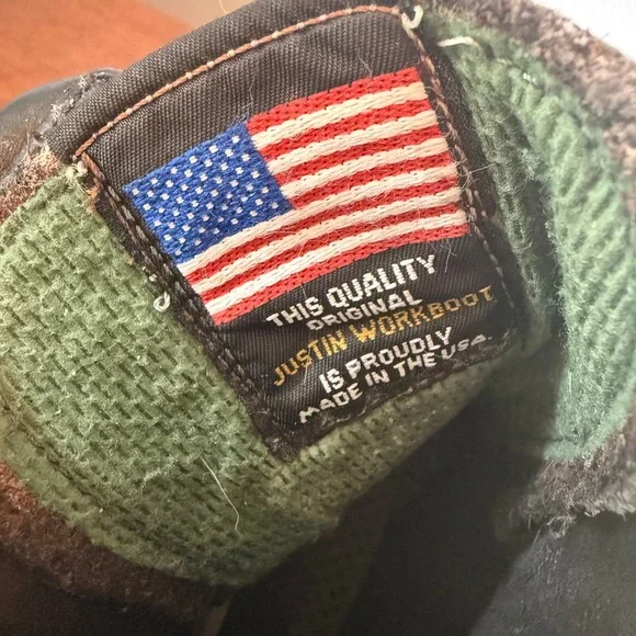 Justin Drennan 763 Men's Black Leather Work Boots | Size 12.5 - Picture 5 of 7